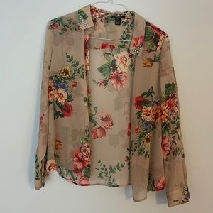 Floral cream colored blouse
